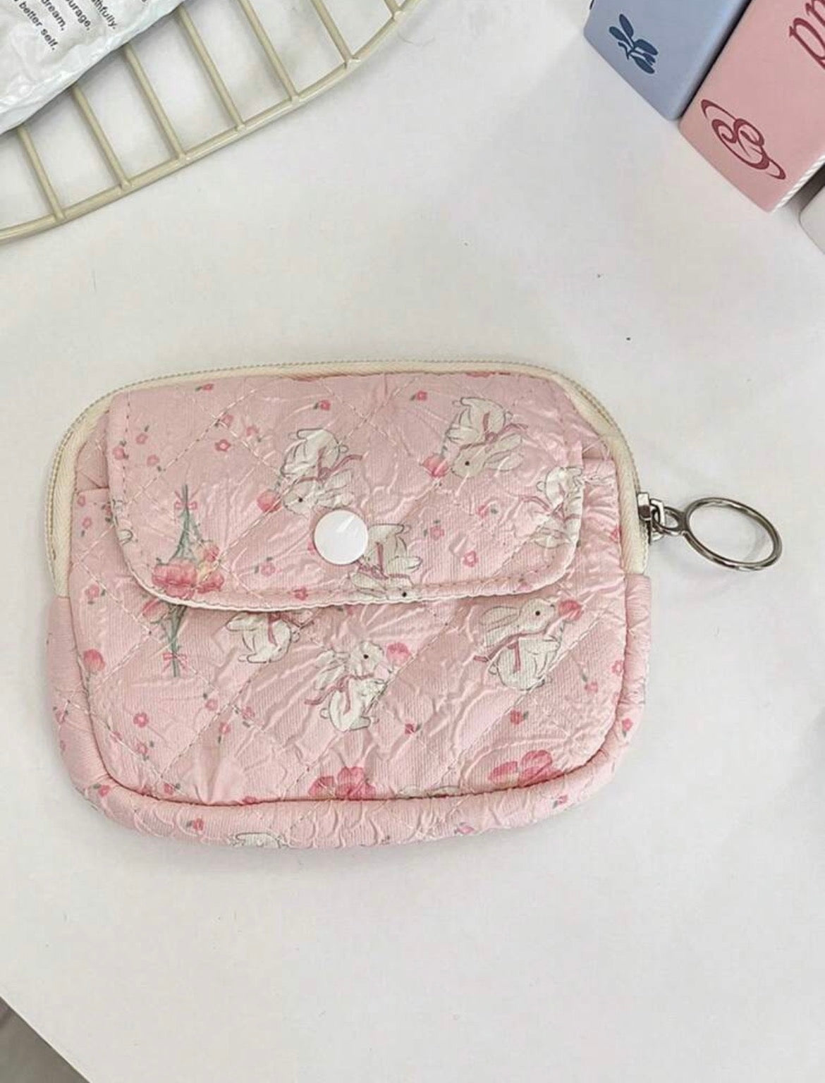 Quilted floral digicam pouch protective camera case with keychain ring - Camzz Pakistan