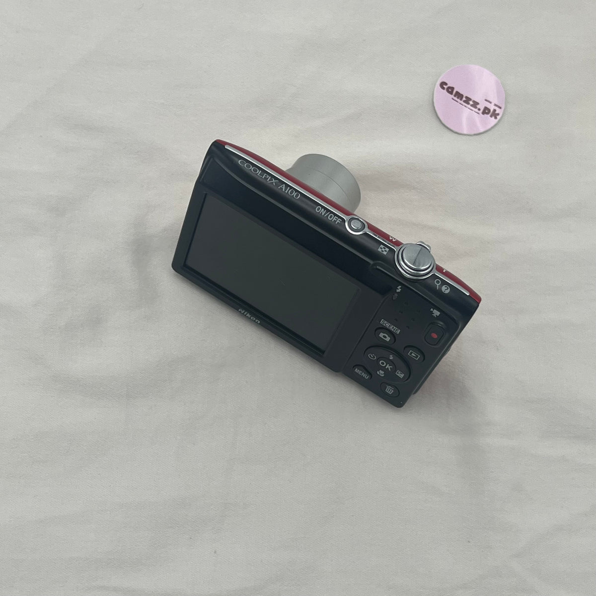 Nikon Coolpix A100 red point and shoot digicam